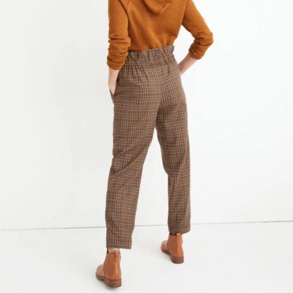 New w/Tags Madewell Plaid Paperbag Tapered Pants, Size 6 - Picture 2 of 7